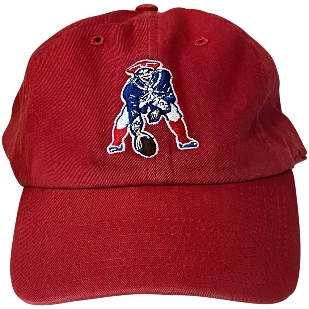 New England Patriots Red Embroidered Adjustable Cotton Football Cap by '47